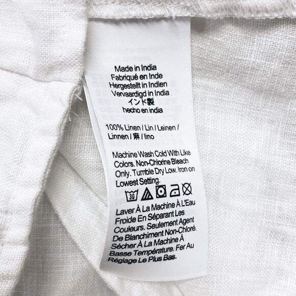 Madewell 100% Linen Cross-Back Sleeveless Top in Eyelet White Size 10 NWT NL035 - Picture 8 of 11